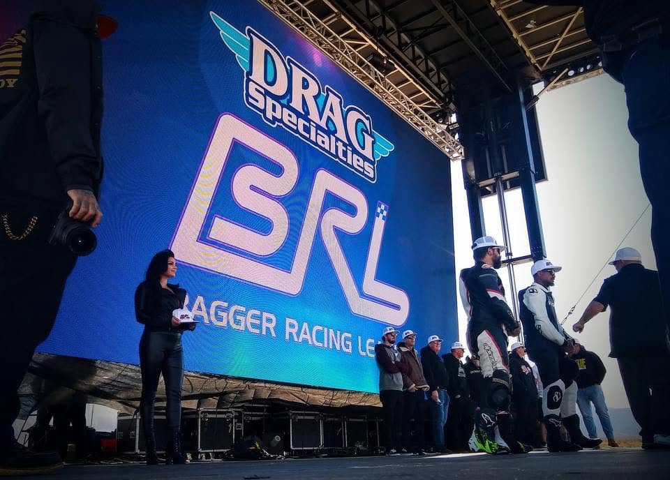 Drag Specialties and BRL display at a Bagger Racing League event