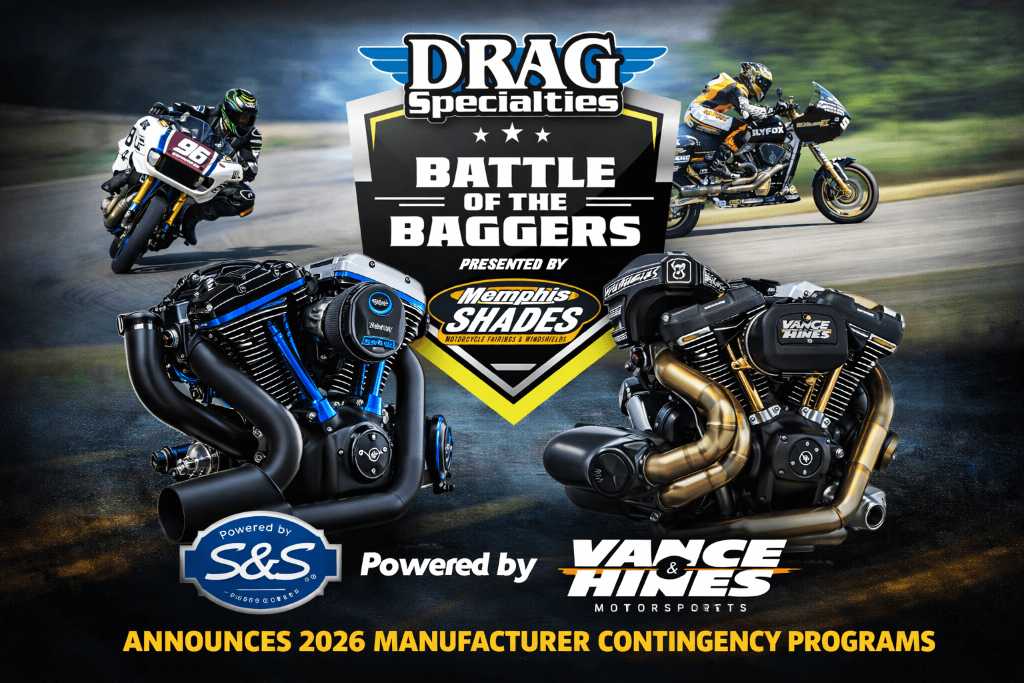 Drag Specialties Bagger Racing League "Battle of the Baggers" Announces 2026 Manufacturer Contingency Programs