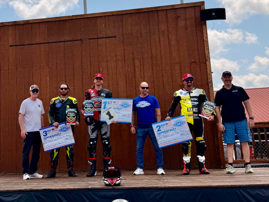 Super Street Bagger podium at Mid-Ohio Sports Car Course