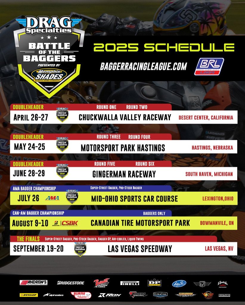 Bagger Racing League Unveils Provisional 2025 Schedule
