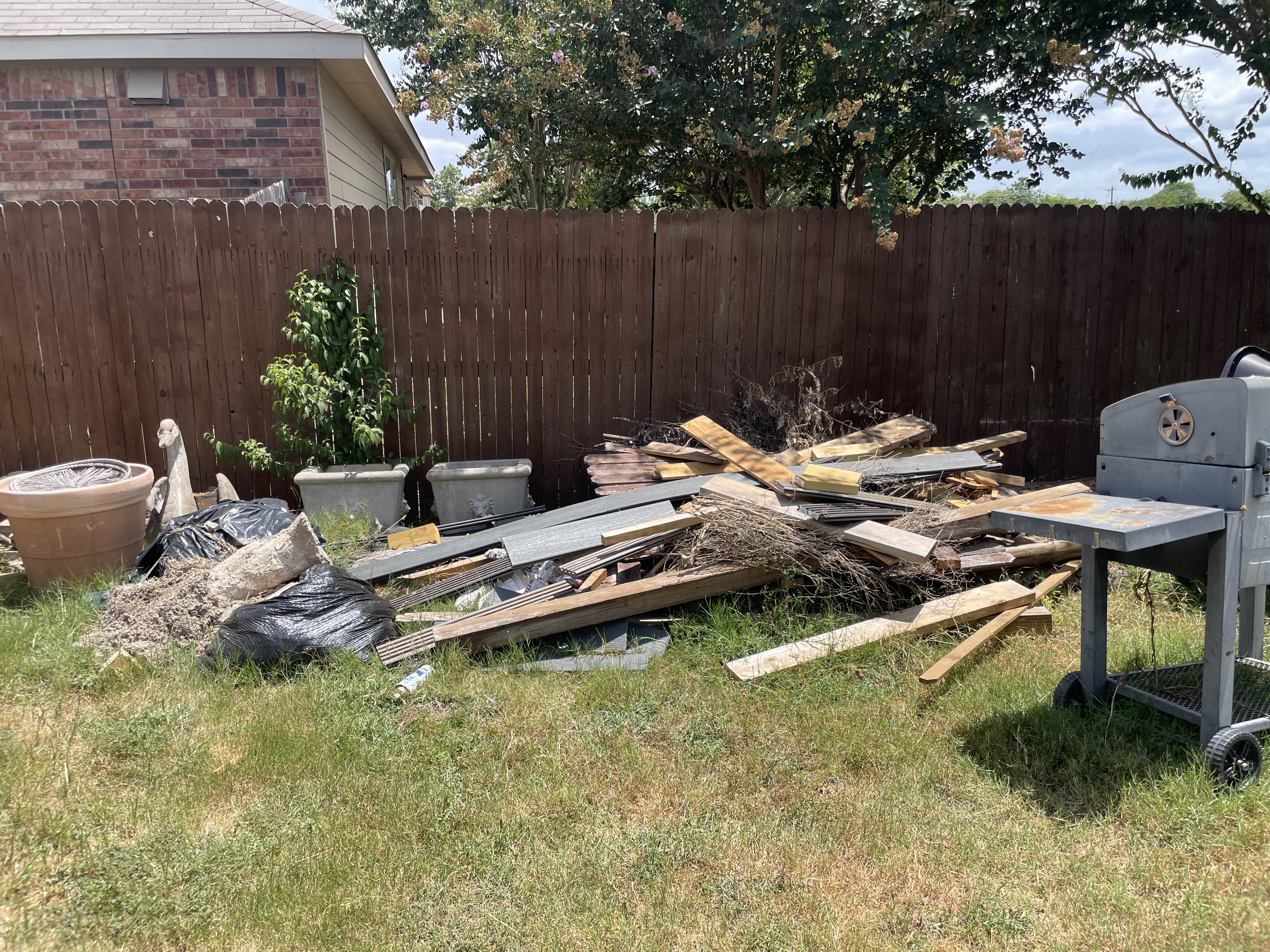 Backyard Construction Debris Haul Away before