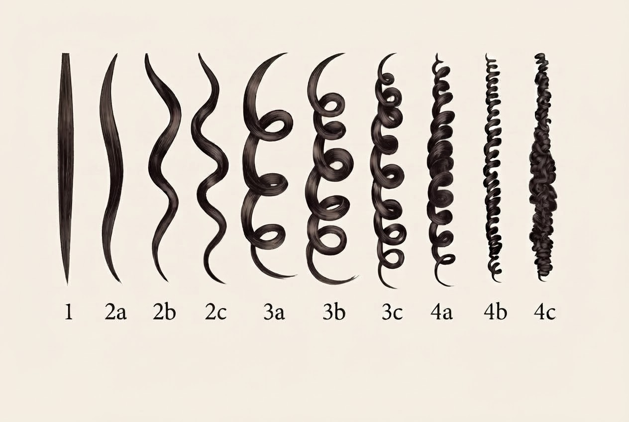 Hair texture reference chart