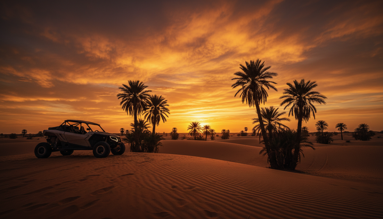 Coucher de soleil Palmeraie Marrakech
