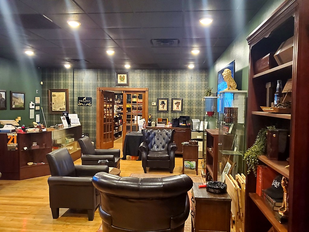 Premium cigar lounge interior