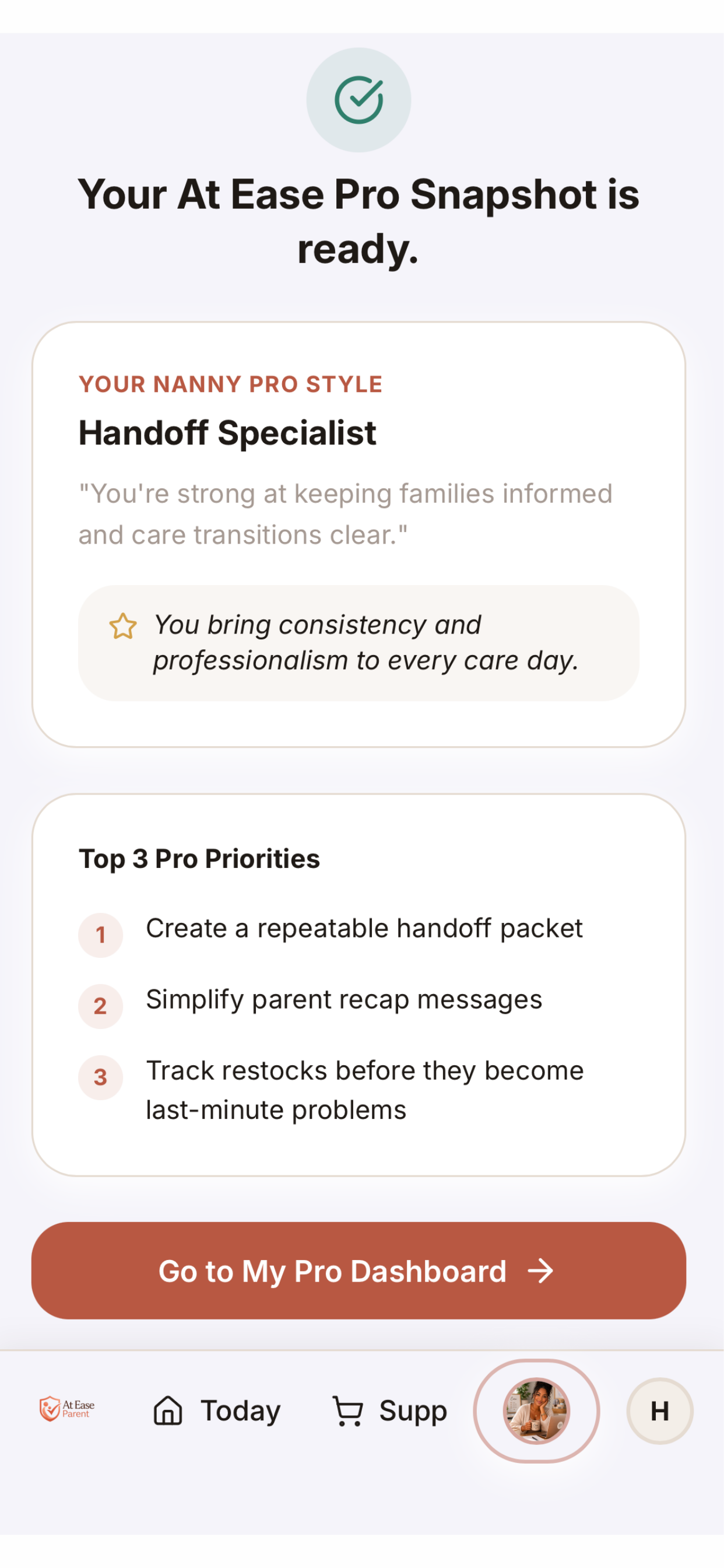 At Ease Parent — a real app screen