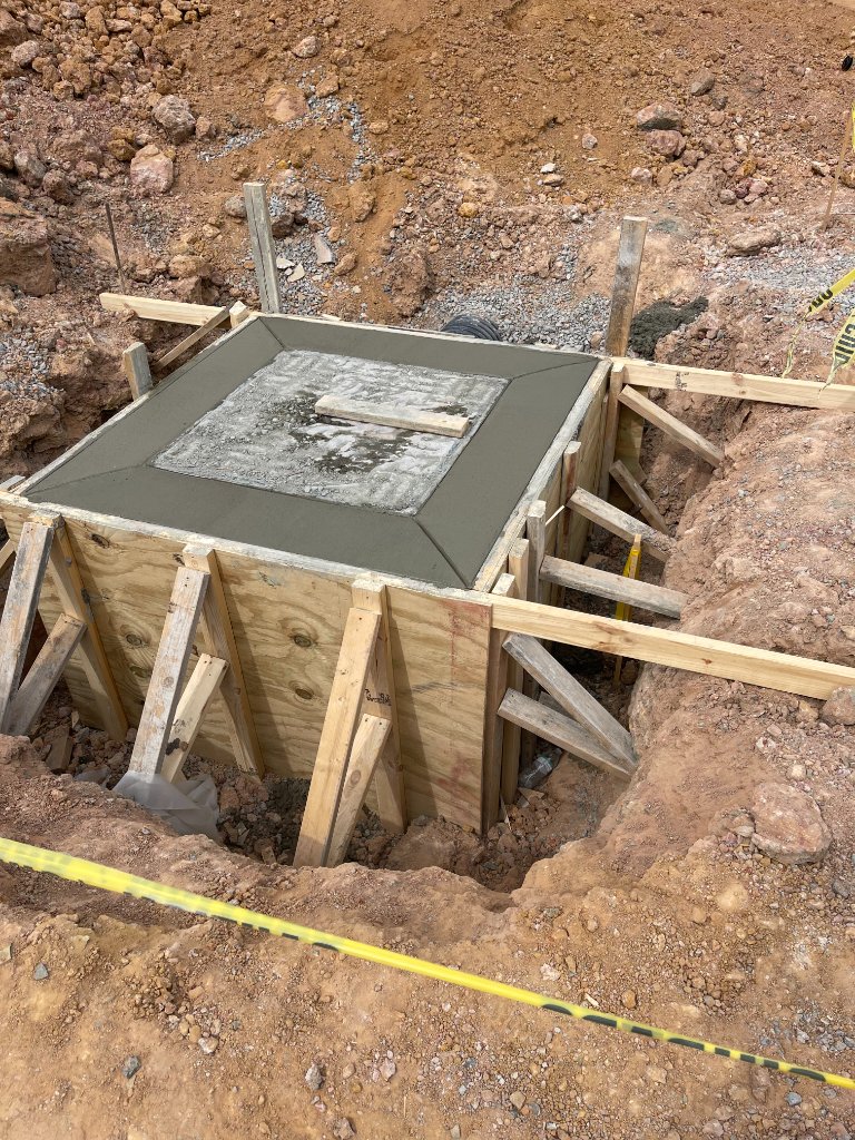 Concrete foundation footing form work