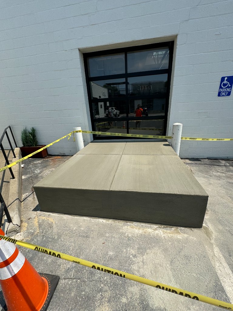 Commercial concrete entrance landing