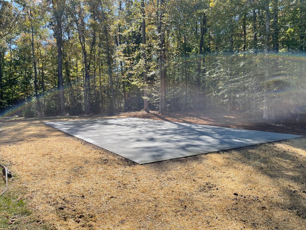 Concrete driveway pad