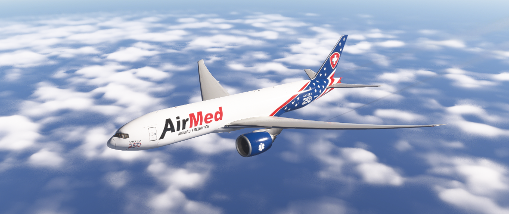 Boeing 777F medical charter aircraft