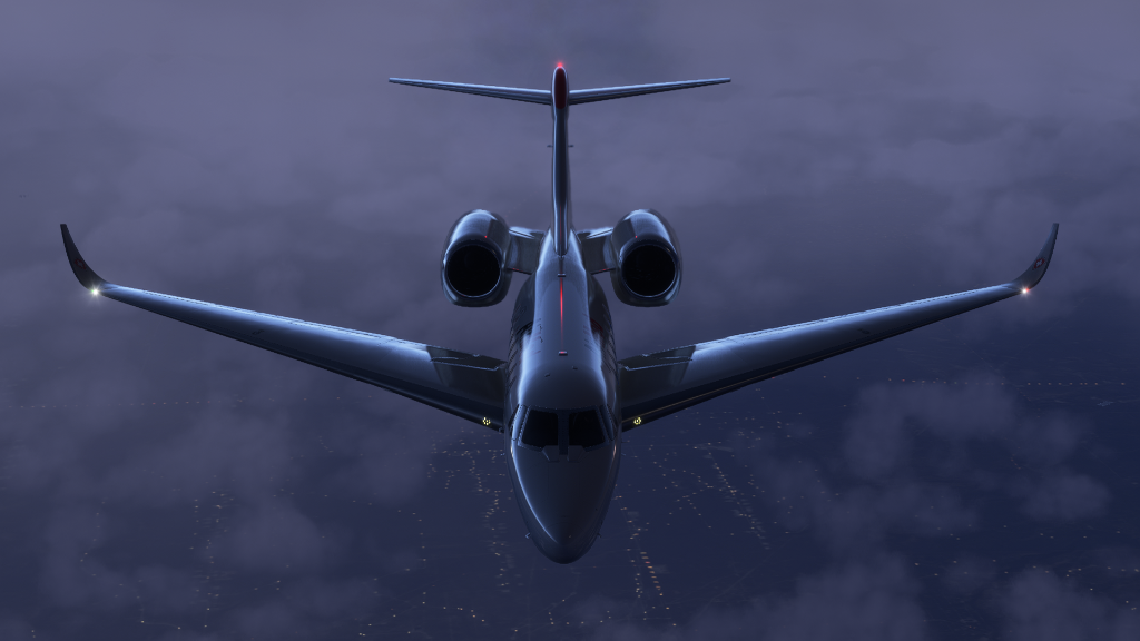Medical charter aircraft in flight