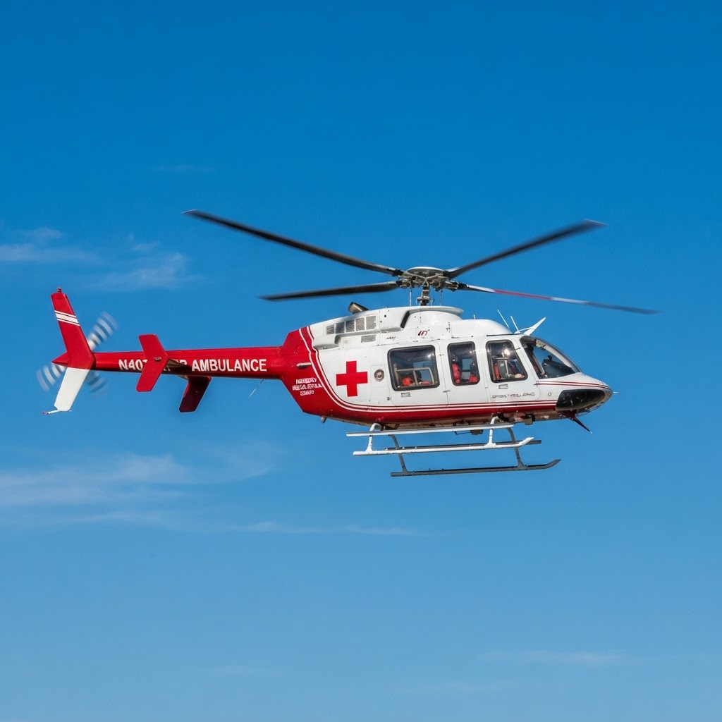 Bell 407 medical charter aircraft