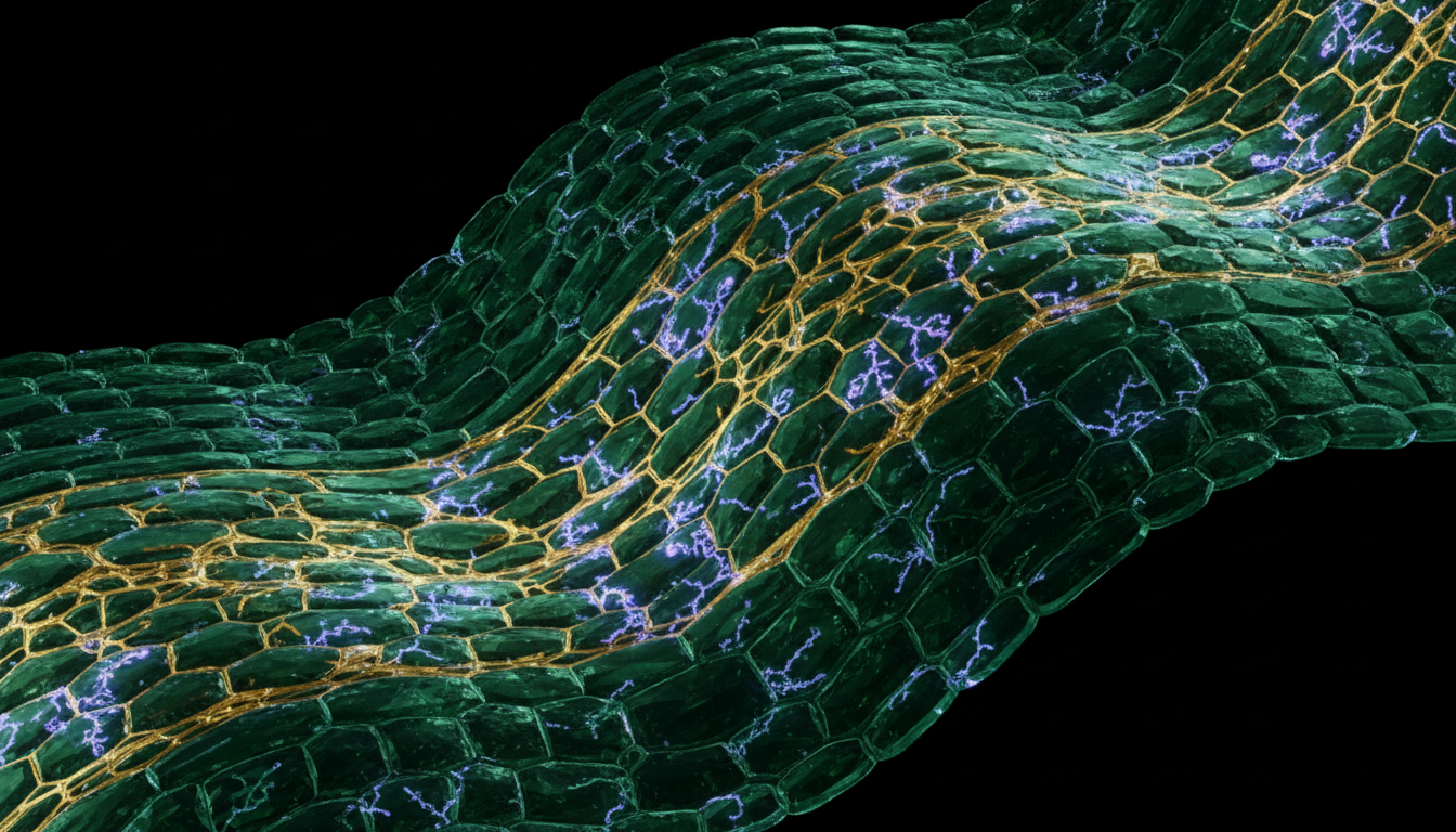 Microscopic skin cell structures