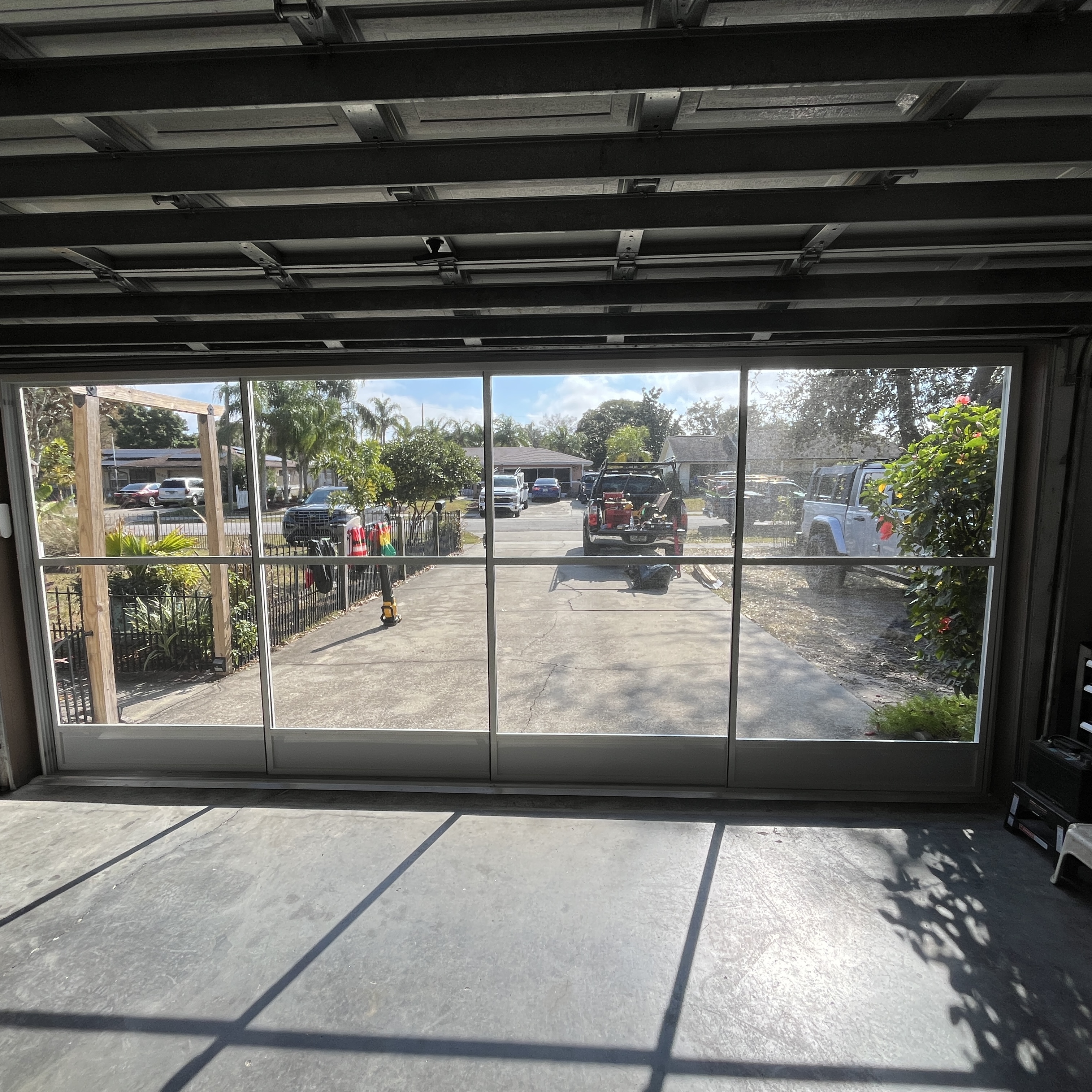 Screened garage opening — example for pool, patio, porch and lanai screen repair service in Eatonville, FL