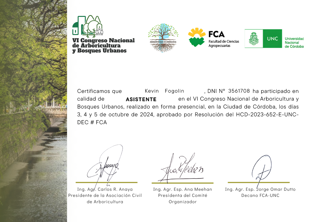 VI Congreso Nacional de Arboricultura y Bosques Urbanos