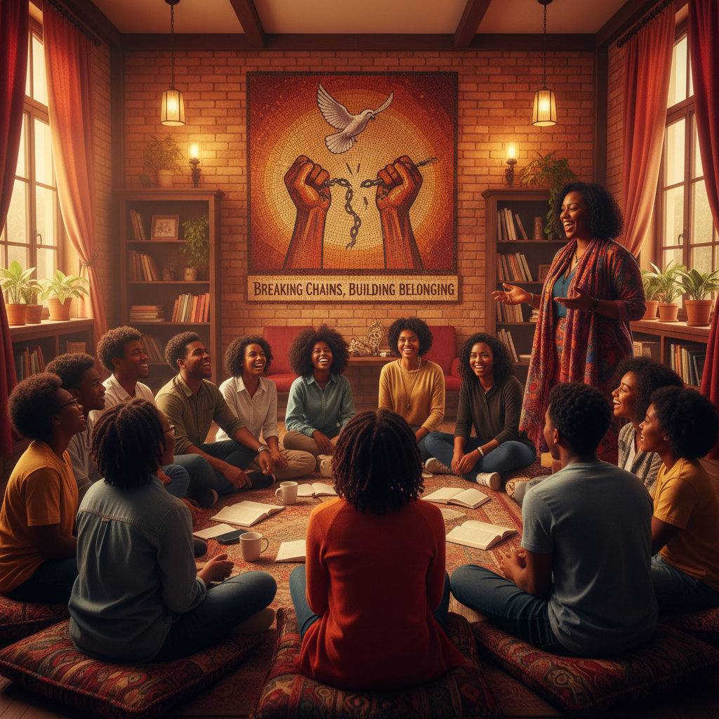 Community support group session helping break cycles of incarceration