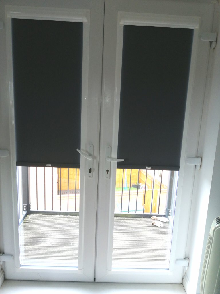 Blackout Roller Blinds — French Doors