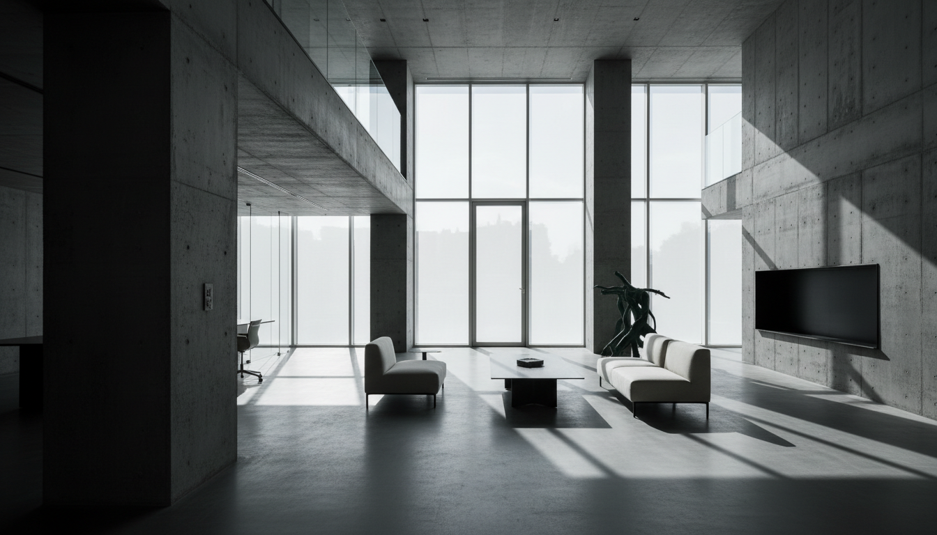 Modern minimalist law office interior