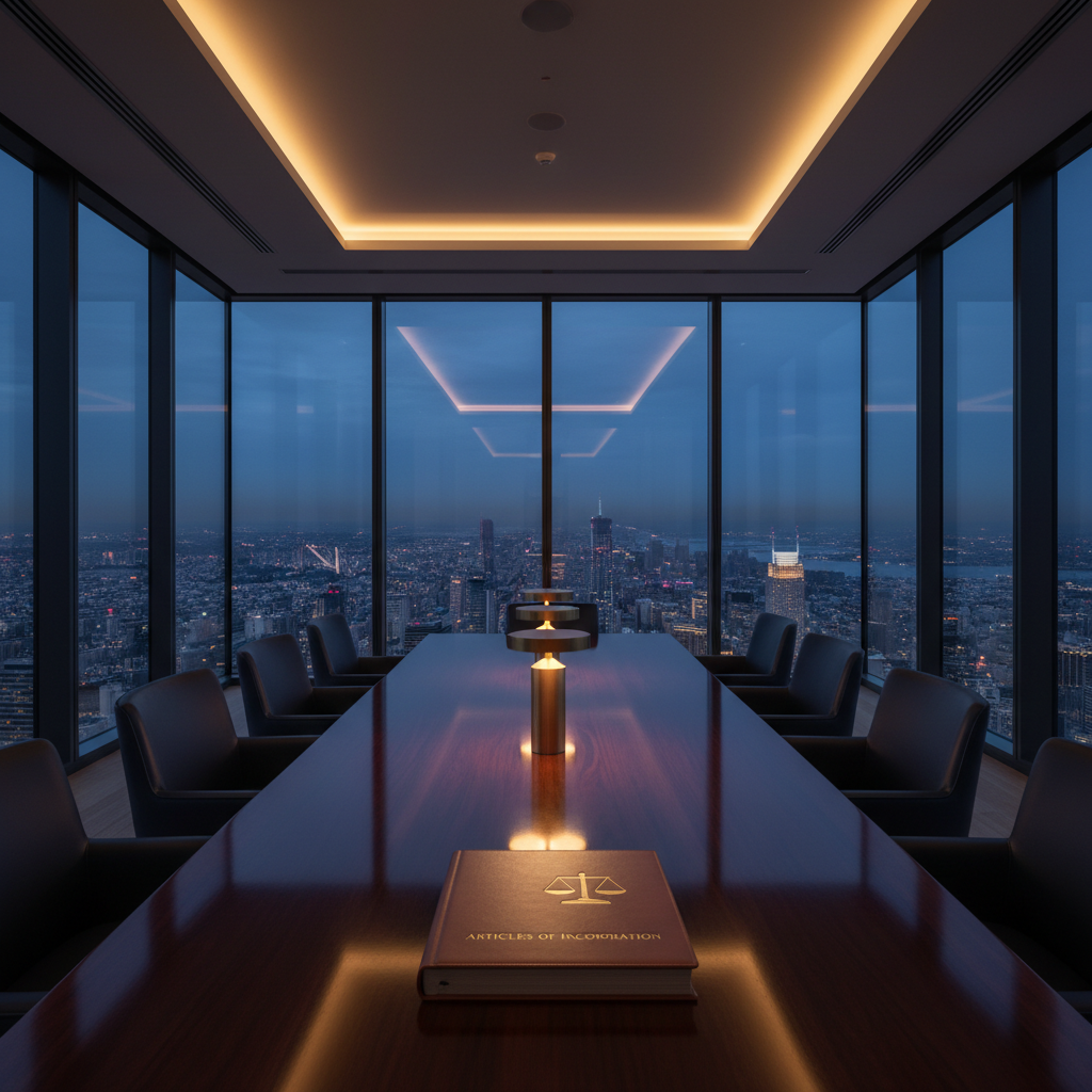 Corporate law boardroom