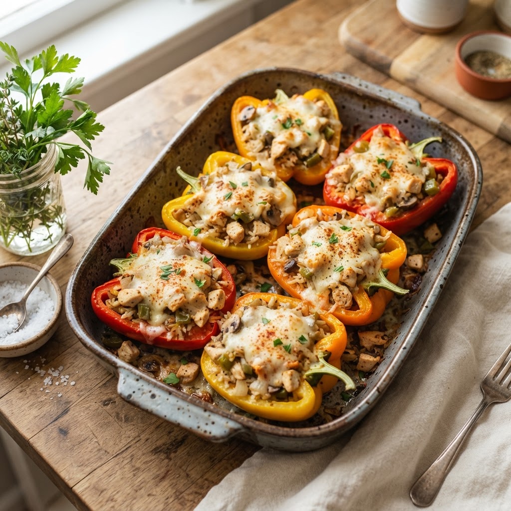 Philly Chicken Stuffed Peppers