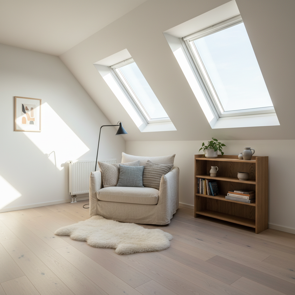 Helles Dachgeschoss mit VELUX-Fenstern