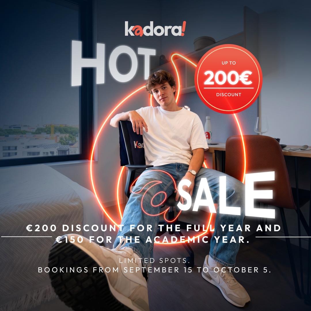 Kadora Hot Sale: €200 off full-year stays and €150 off academic-year stays, bookings September 15 to October 5