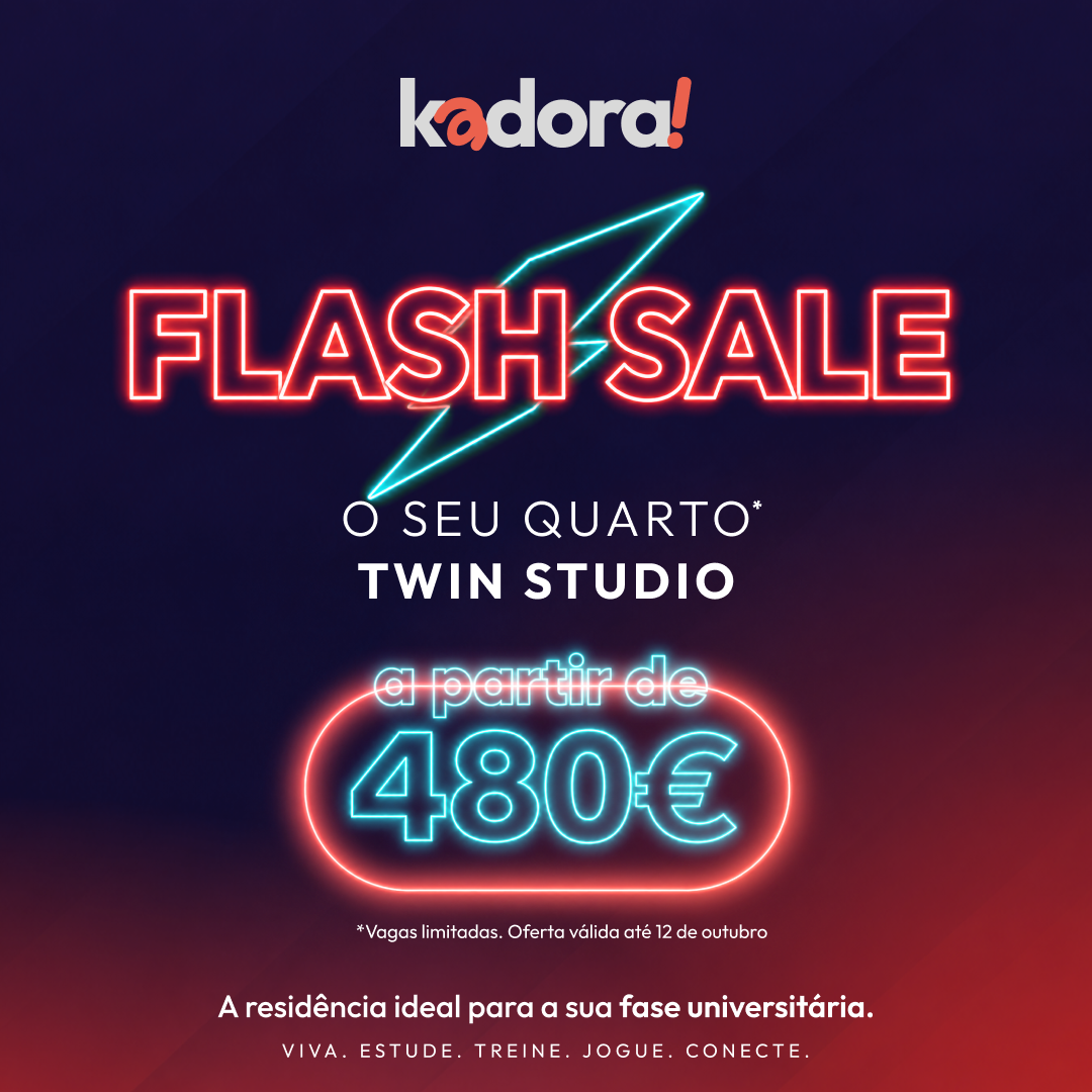 Twin Studio desde 480€ por pessoa / mês · Até 12 de outubro