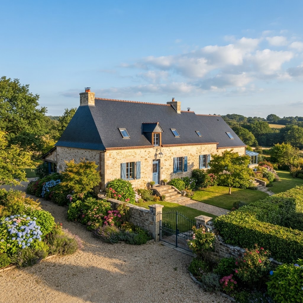 Maison rénovée avec une toiture neuve dans le Finistère