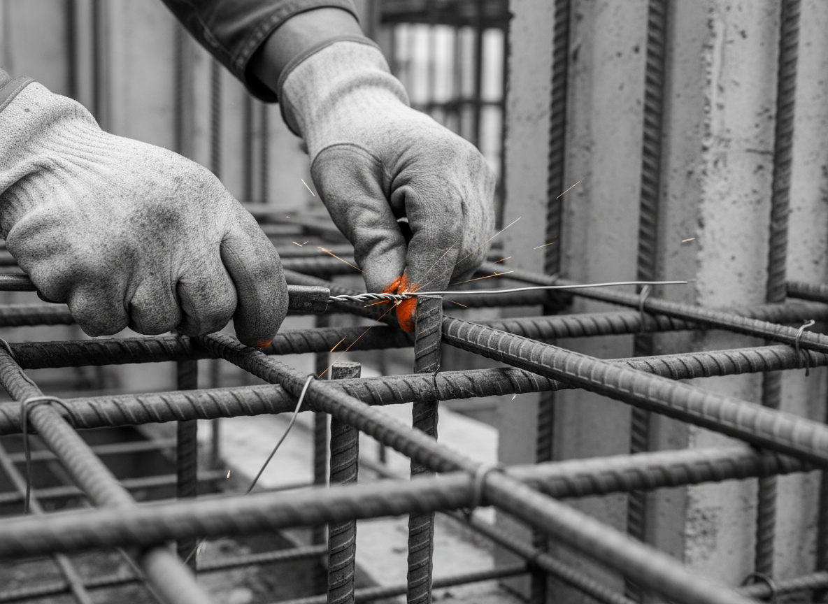 Skilled construction worker on site