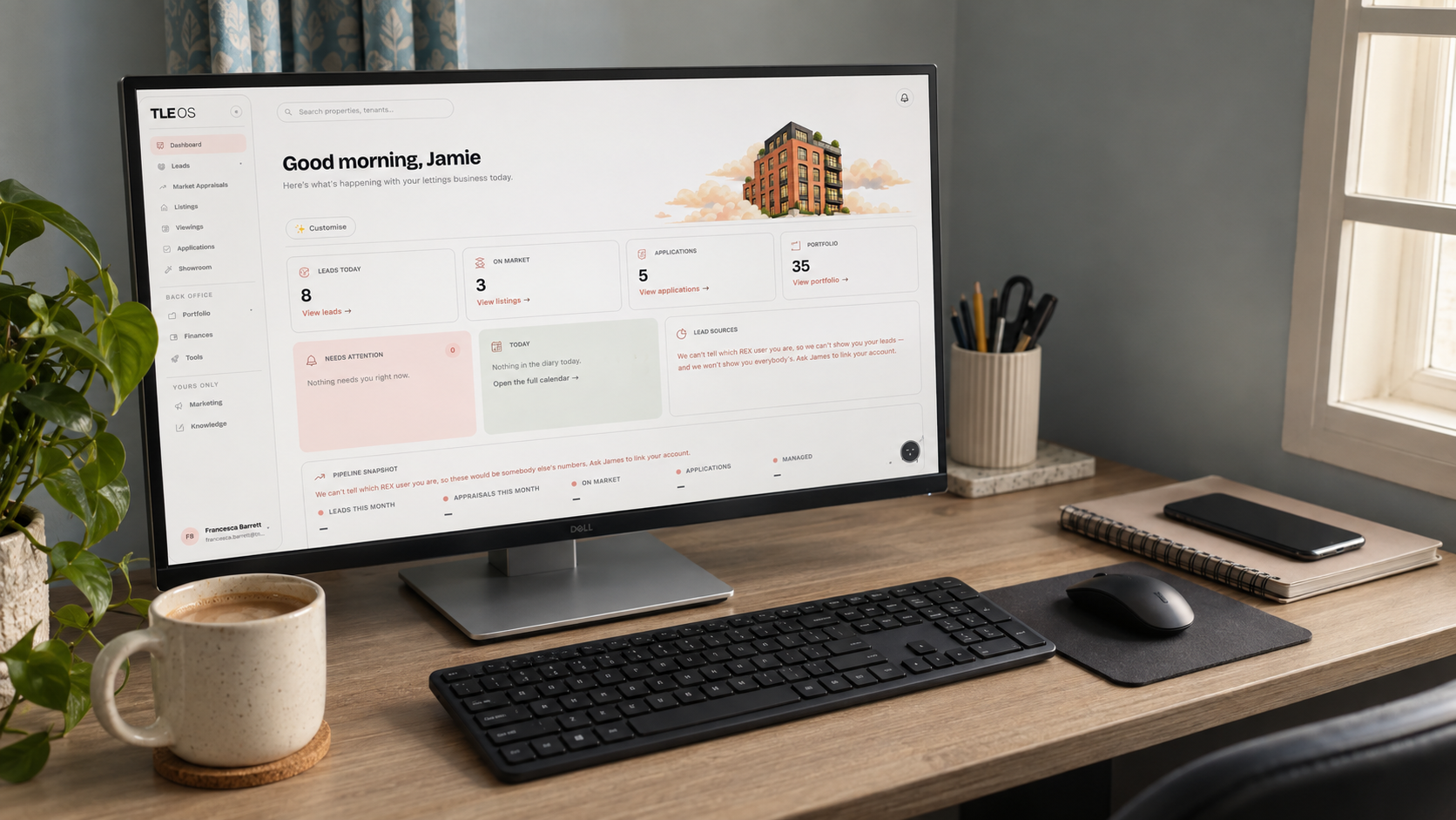 TLE OS dashboard