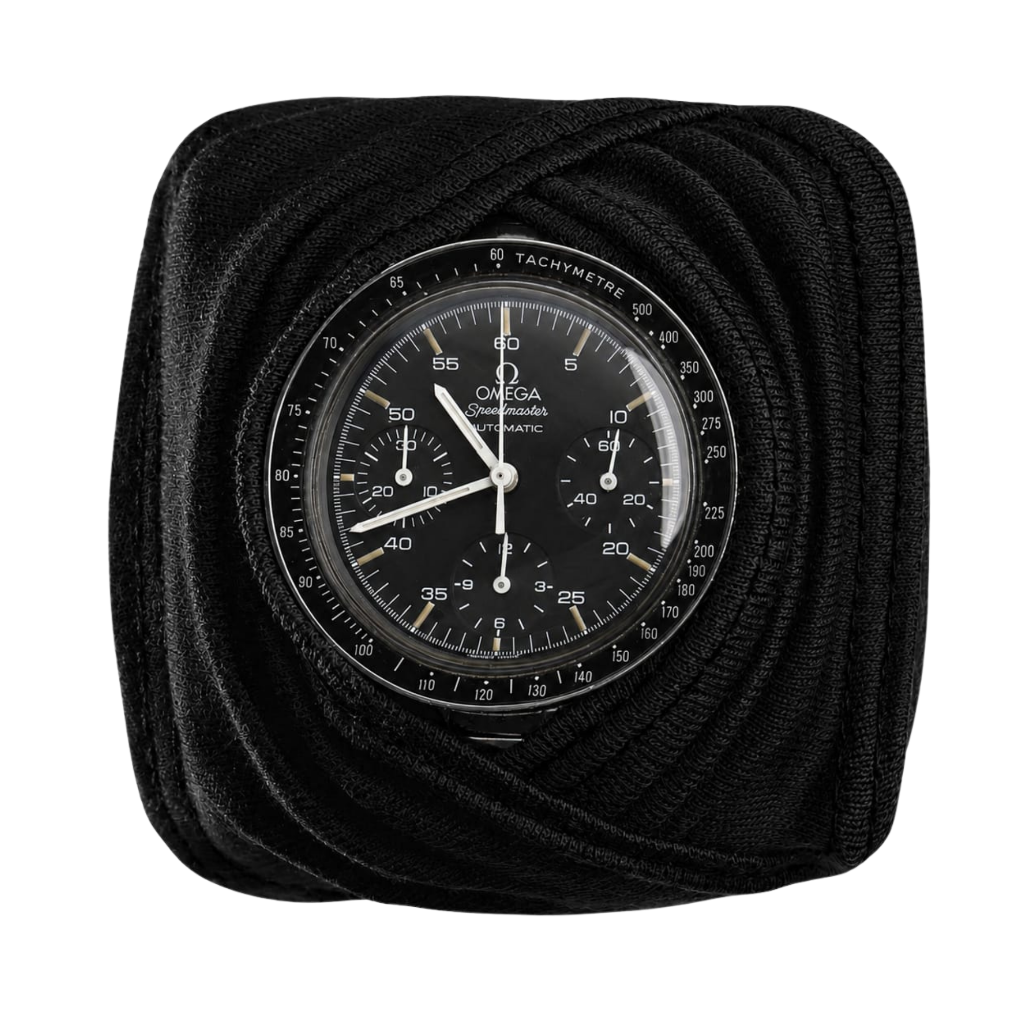 ONYX worn on the wrist — merino wool watch protection