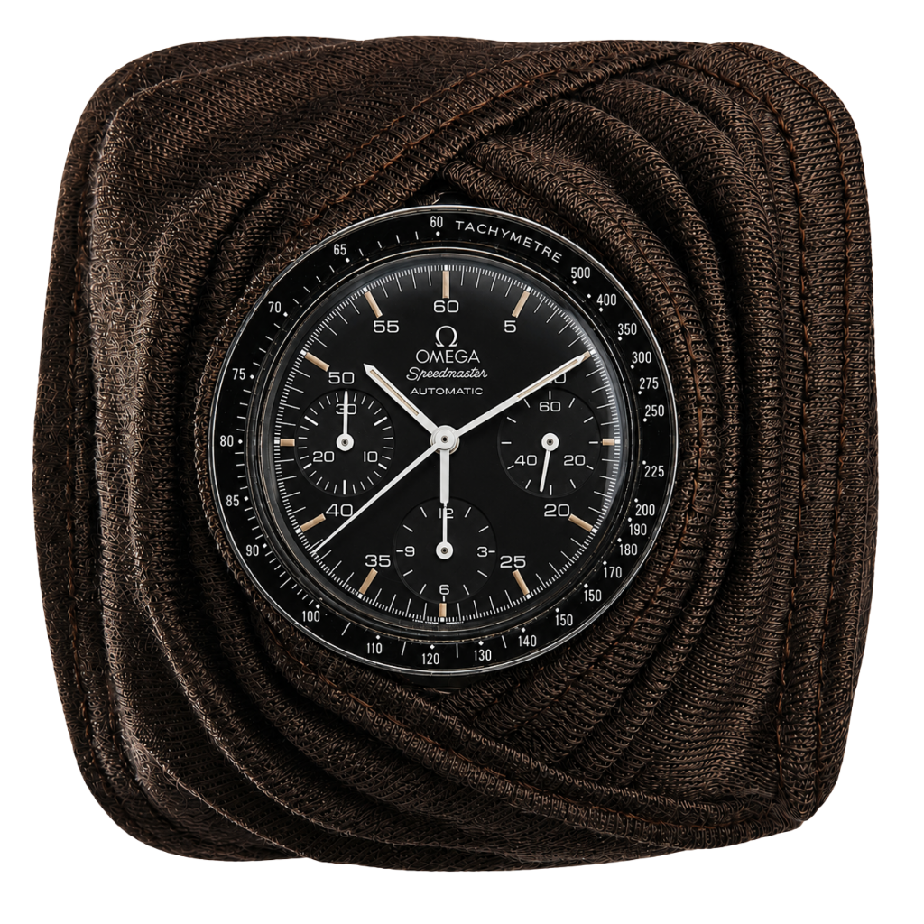 SADDLE worn on the wrist — merino wool watch protection