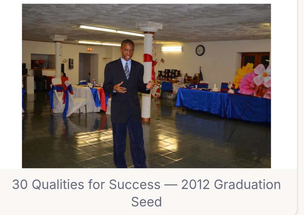 30 Qualities for Success — 2012 Graduation Seed