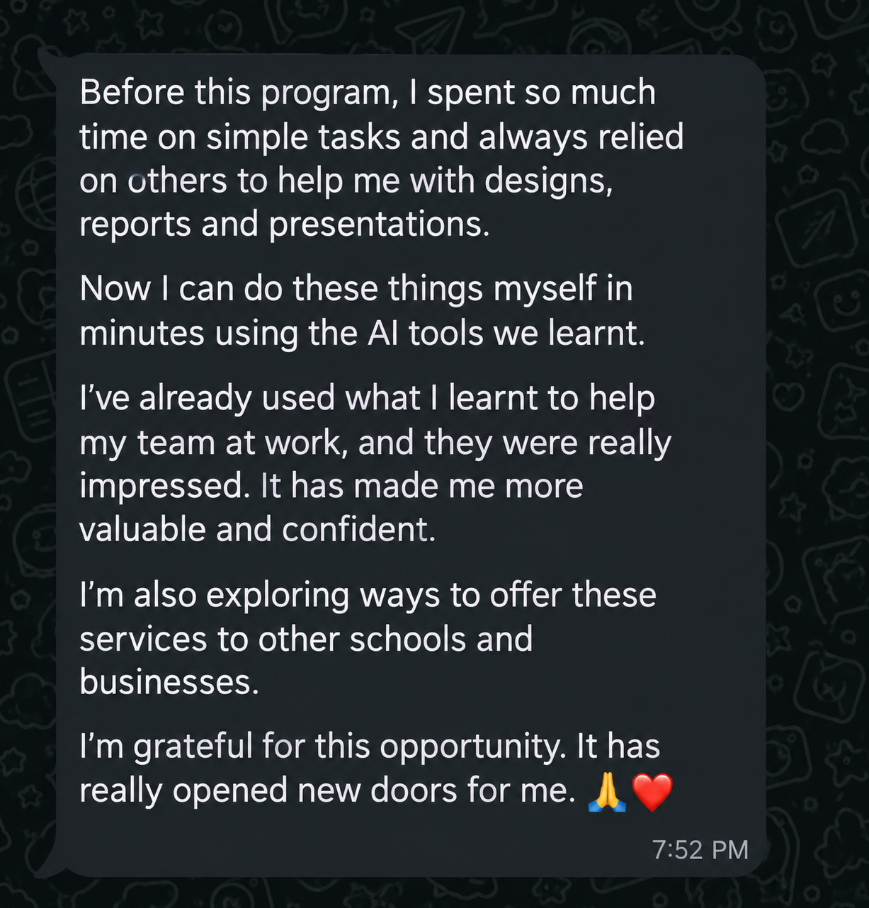 Student testimonial 2