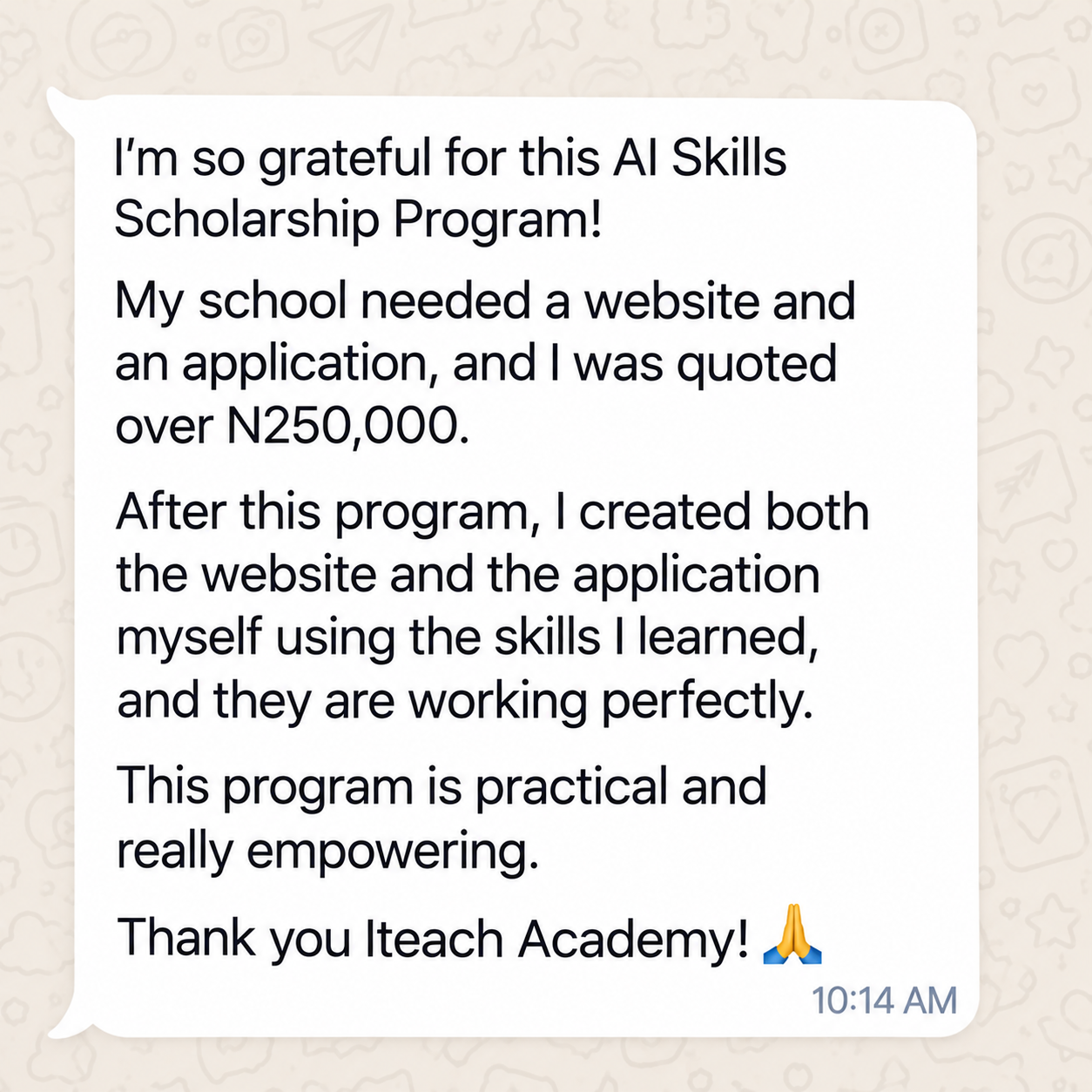 Student testimonial 2