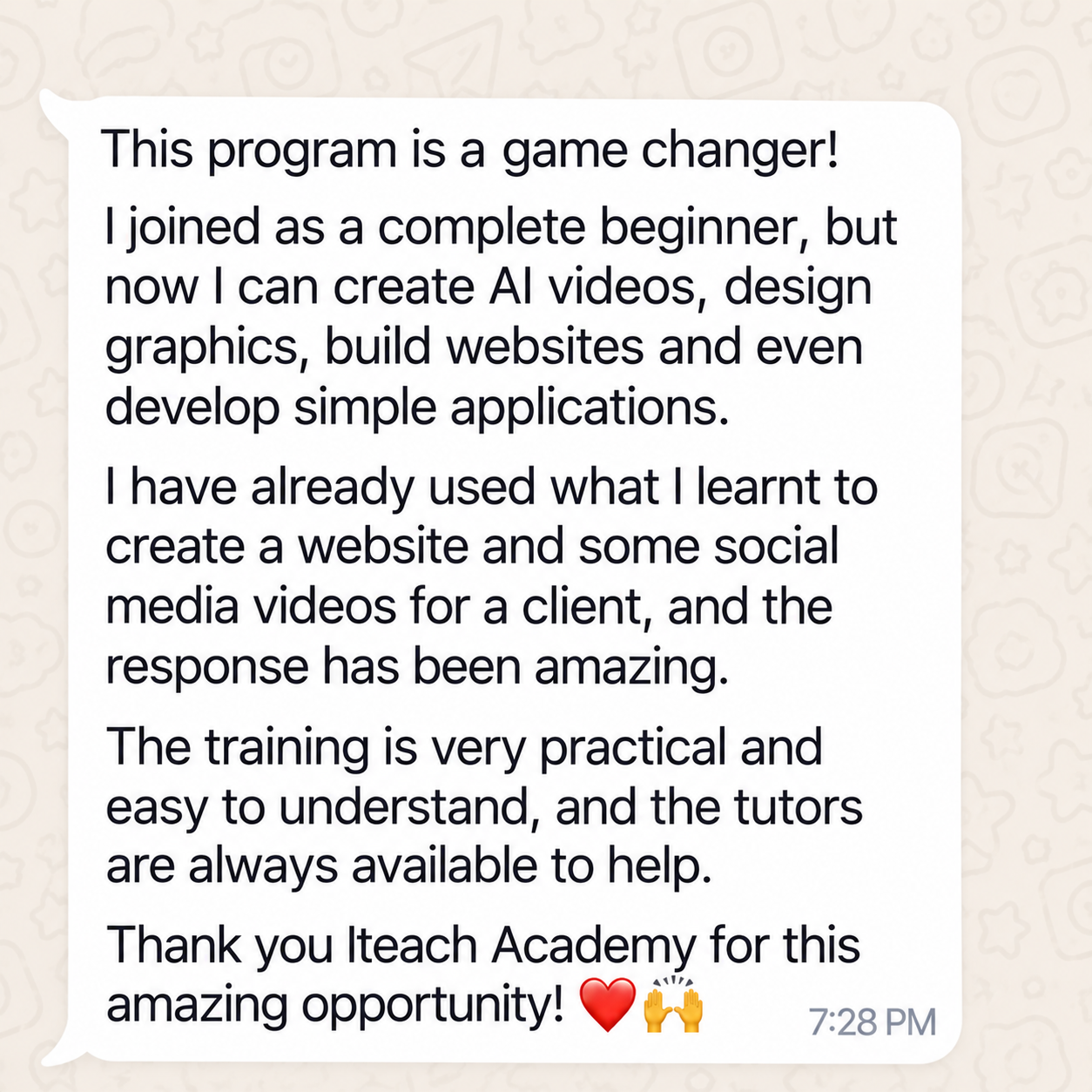 Student testimonial 3