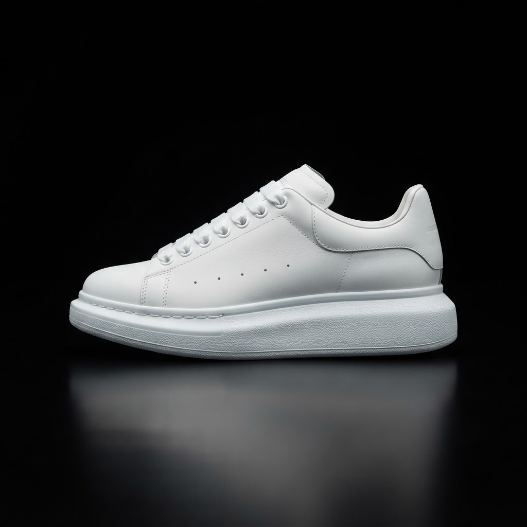 Tênis Casual Masculino Sola Alta 5cm Oversize Sneaker Clássico Branco ângulo 1