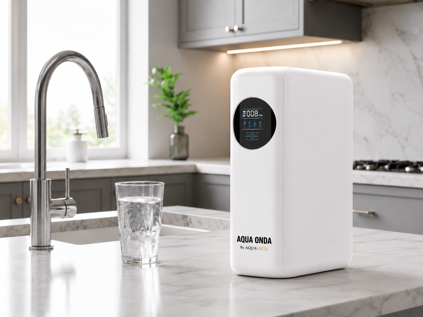 Aqua Onda by Aquavelle instalada en una cocina moderna