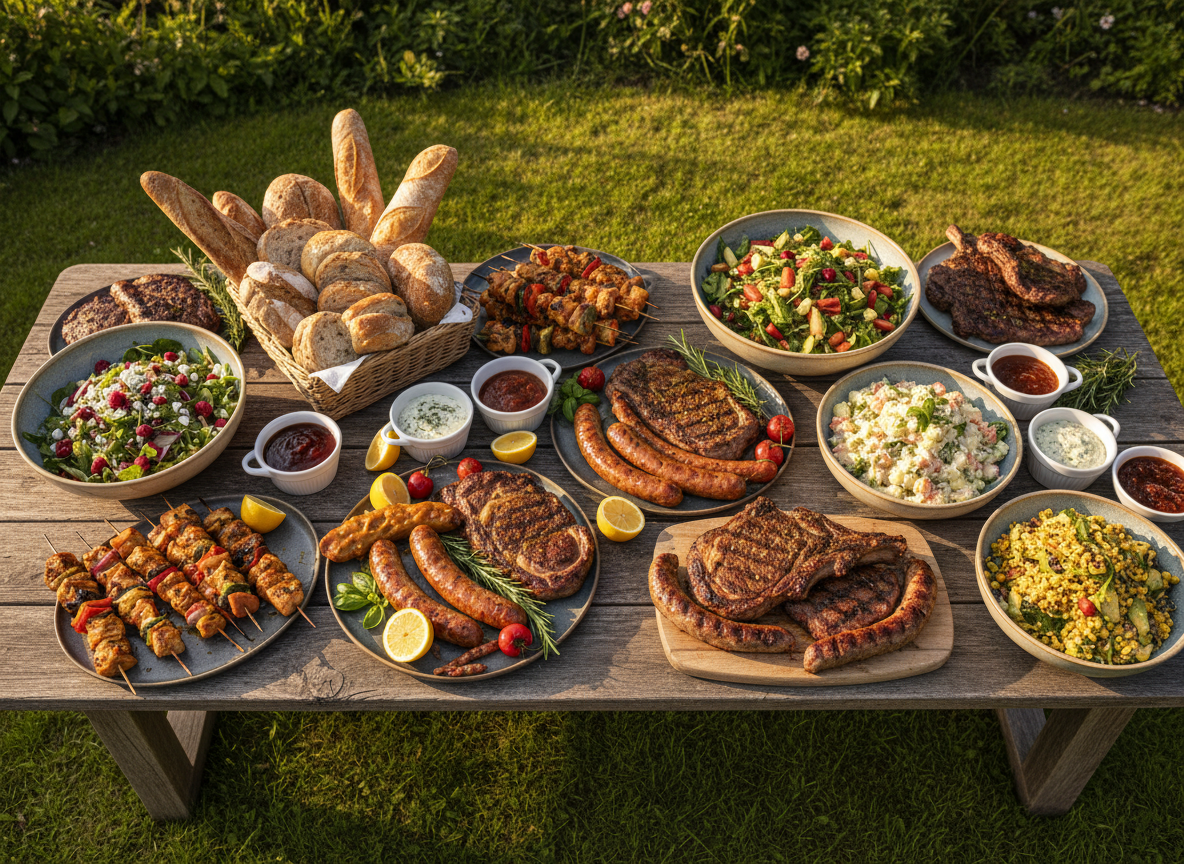 BBQ arrangement met vers gegrild vlees bij De Zandlôôper