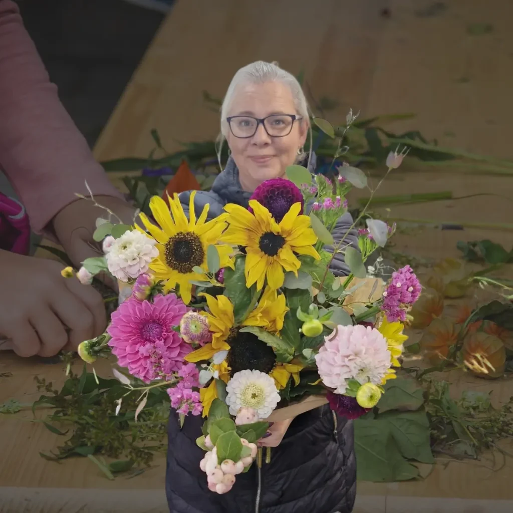 Lynette with flowers