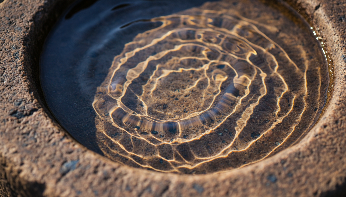 Luz reflejada en agua, representando la fuente de vida