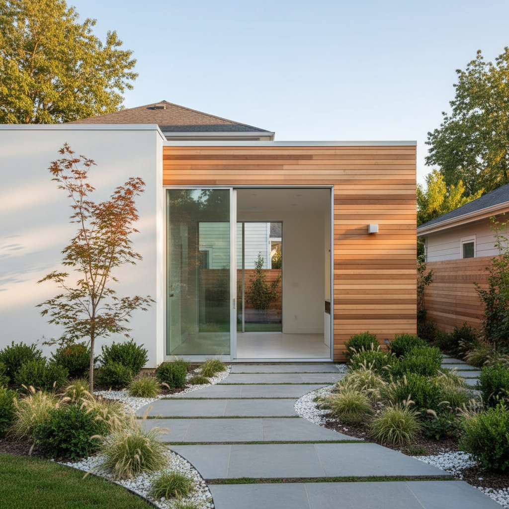 Modern ADU in backyard