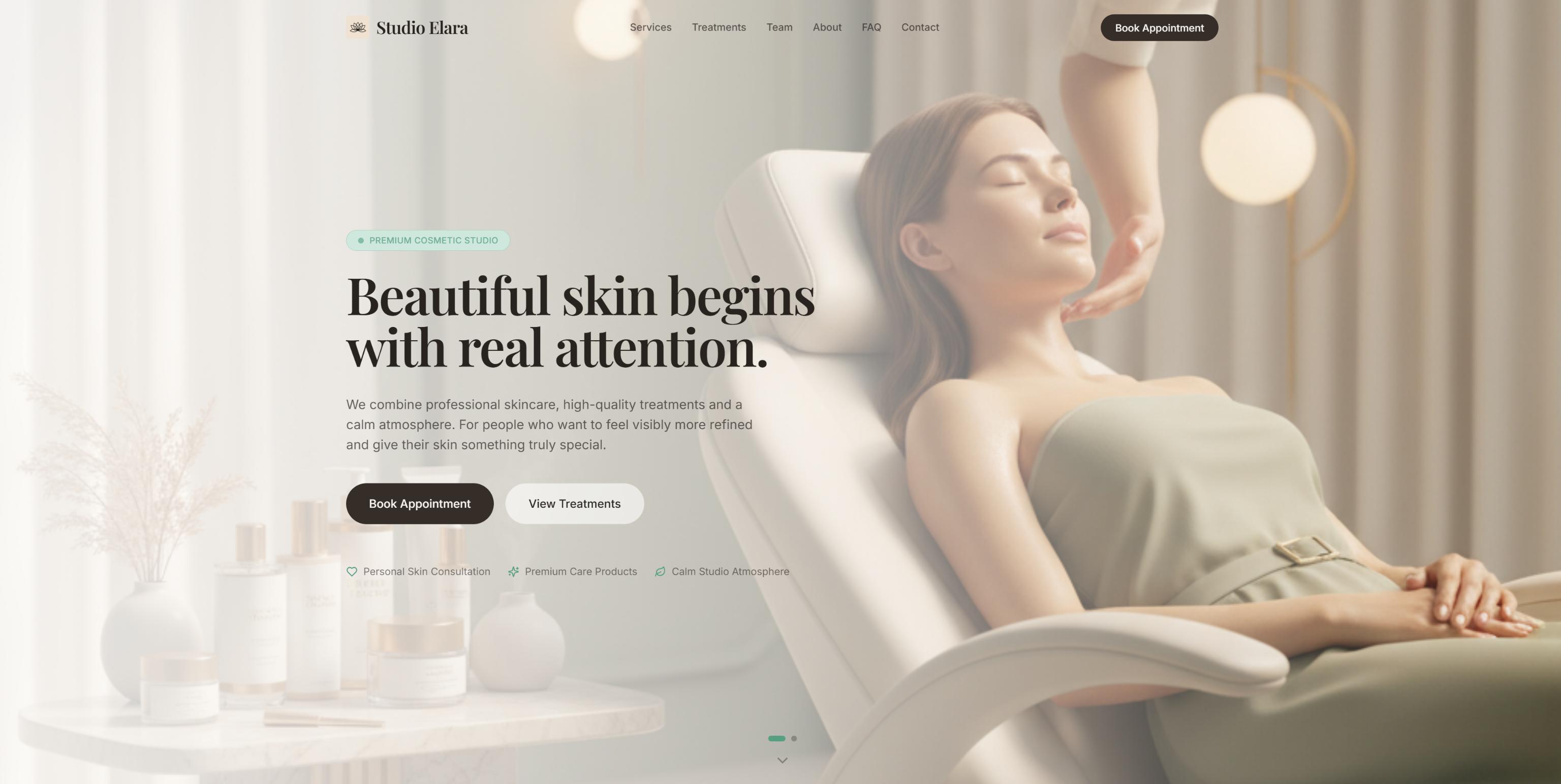 Studio Elara - Premium Cosmetic Studio template preview