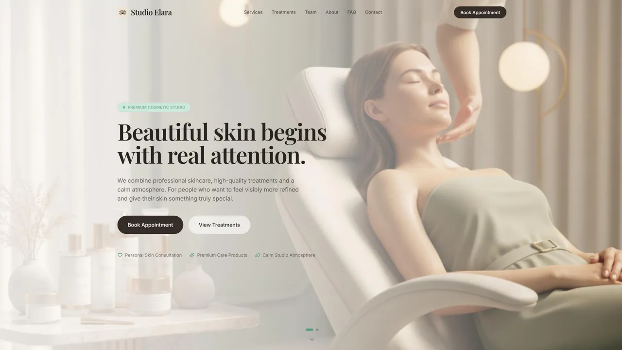 Studio Elara - Premium Cosmetic Studio template preview