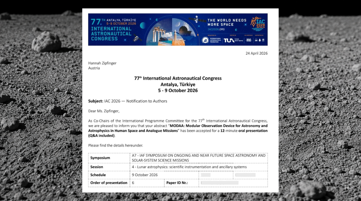 MODAA Project Abstract Accepted by the IAC 2026 Conference