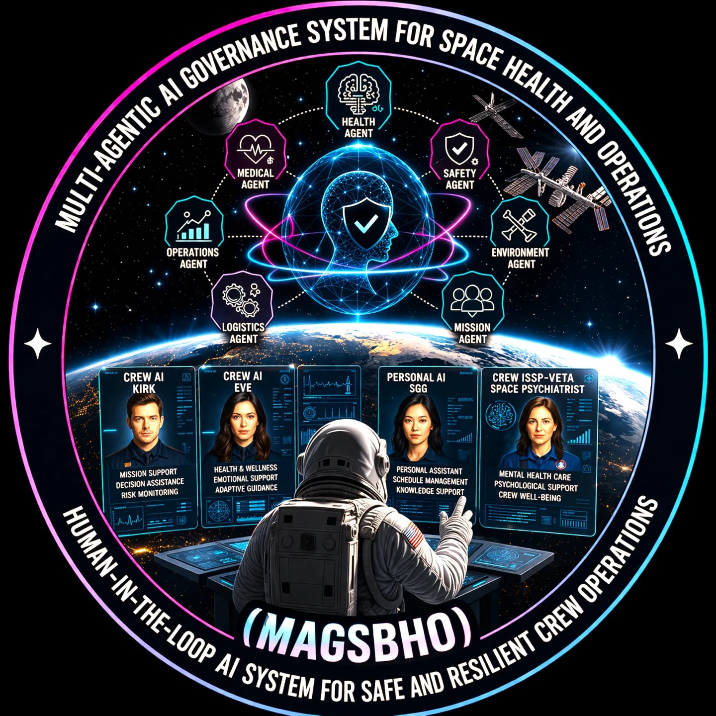 Visual representation of MAGSBHO: AI Governance for Crew Health Safety & Operations research project