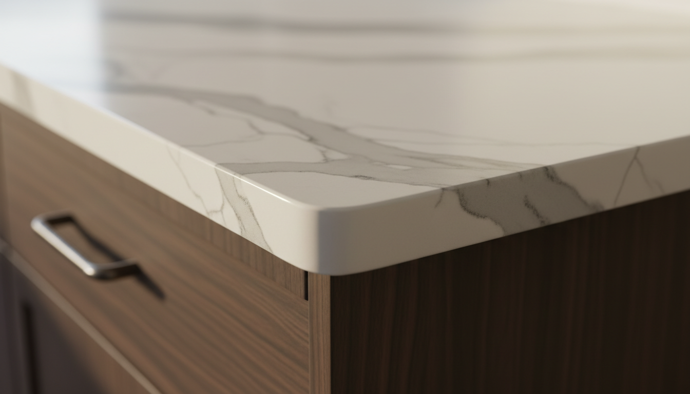 Premium Calacatta quartz countertop with natural veining