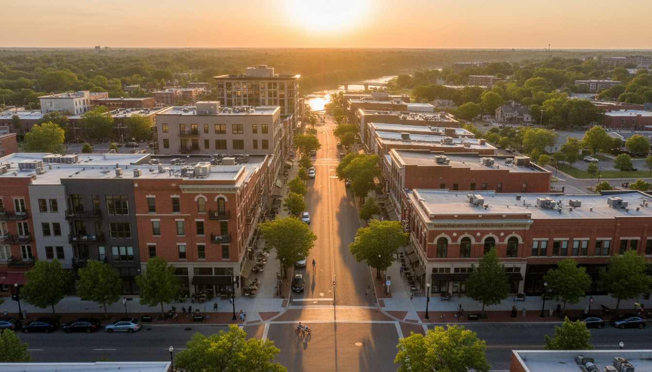 Thriving American downtown