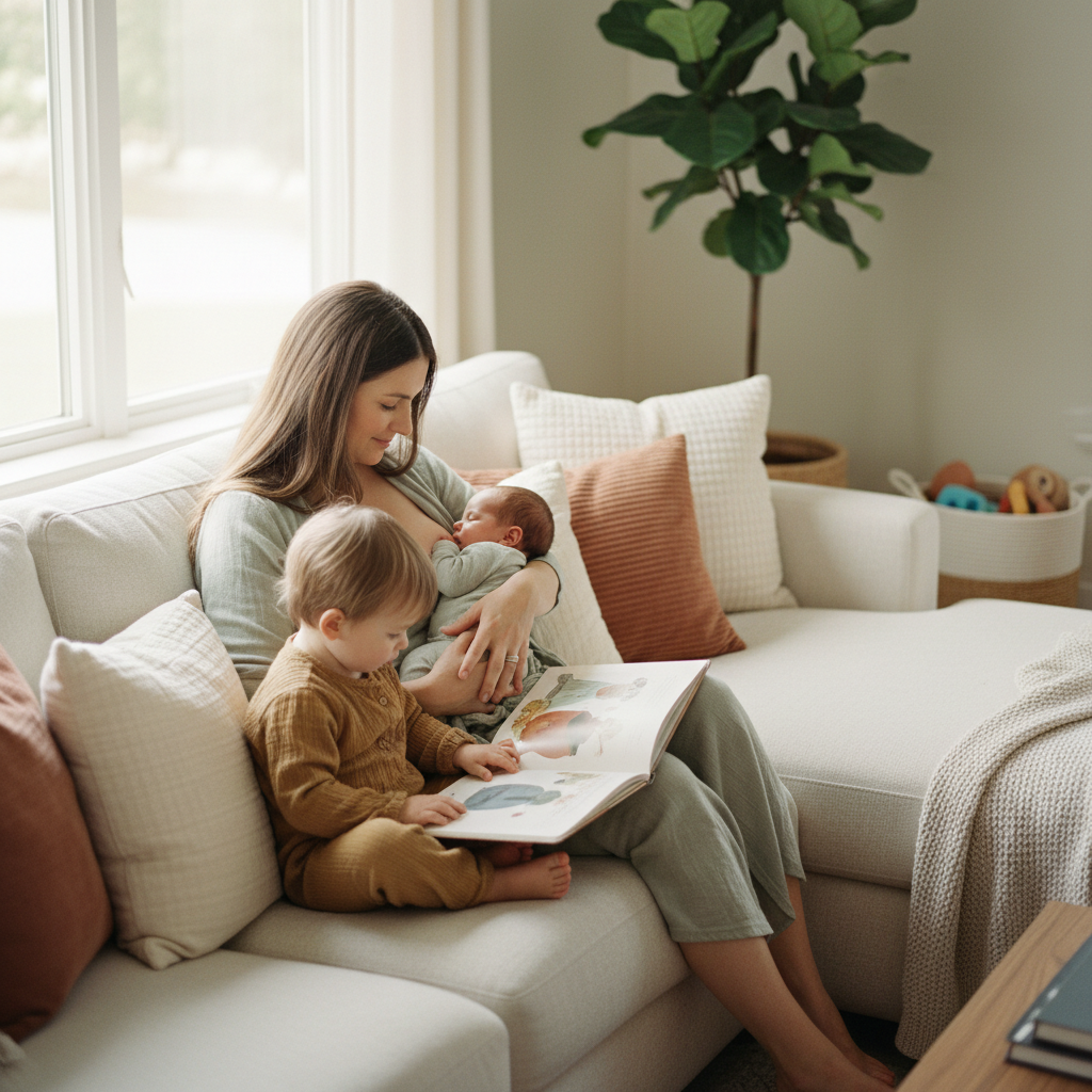 How I Survived Nursing a Newborn with a Busy Toddler