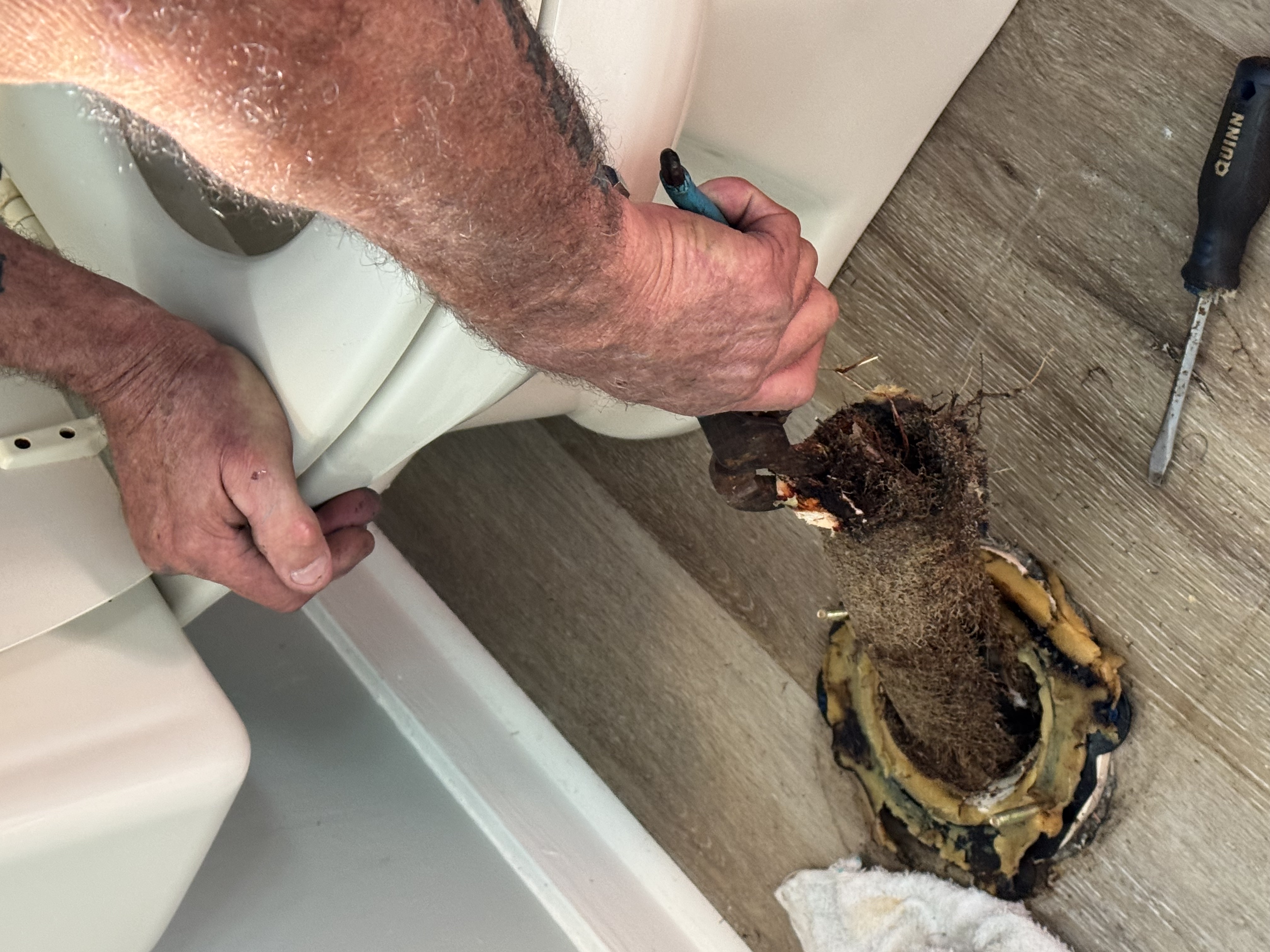 Pulling the root mass out