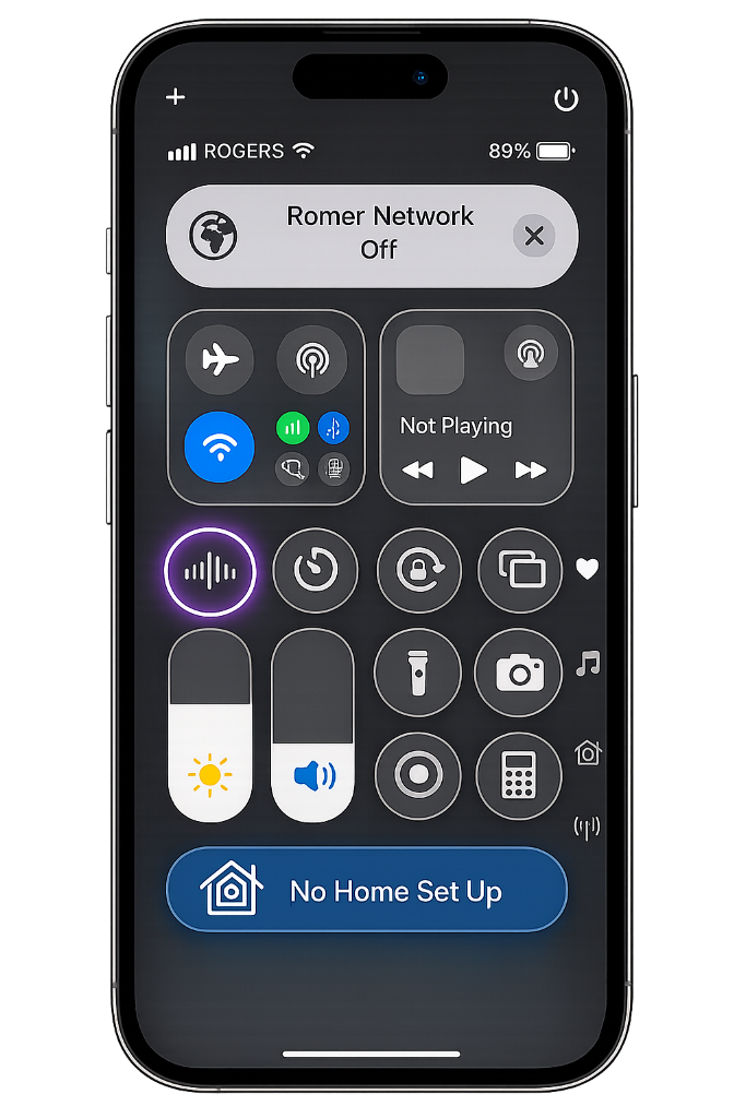Romer Control Center toggle